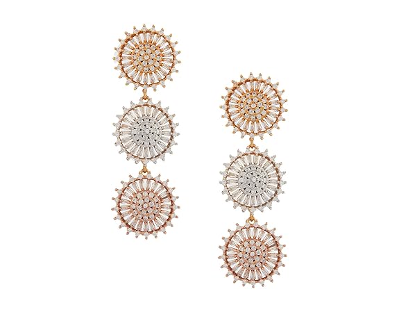 Brass 2/3 Tone Stud Earrings For Women (Fgi0075, Multicolor)