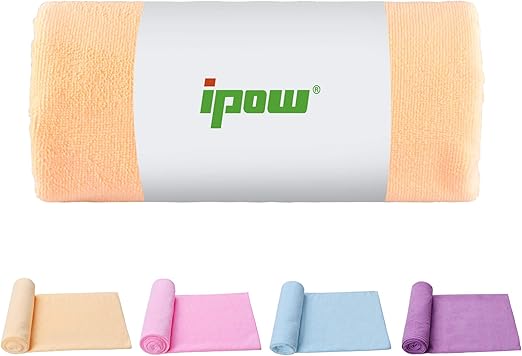 Amazon Ipow ヨガタオル ヨガラグ 滑らない ホットヨガタオル 速乾 軽量 マット 1 61cm 多用途 収納バック付け 四色選択 イエロー Ipow ヨガラグ