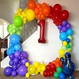 HYKJNBW Rainbow Balloons 50 Pack 12in Multicolored Latex Birthday Party Decor view 8