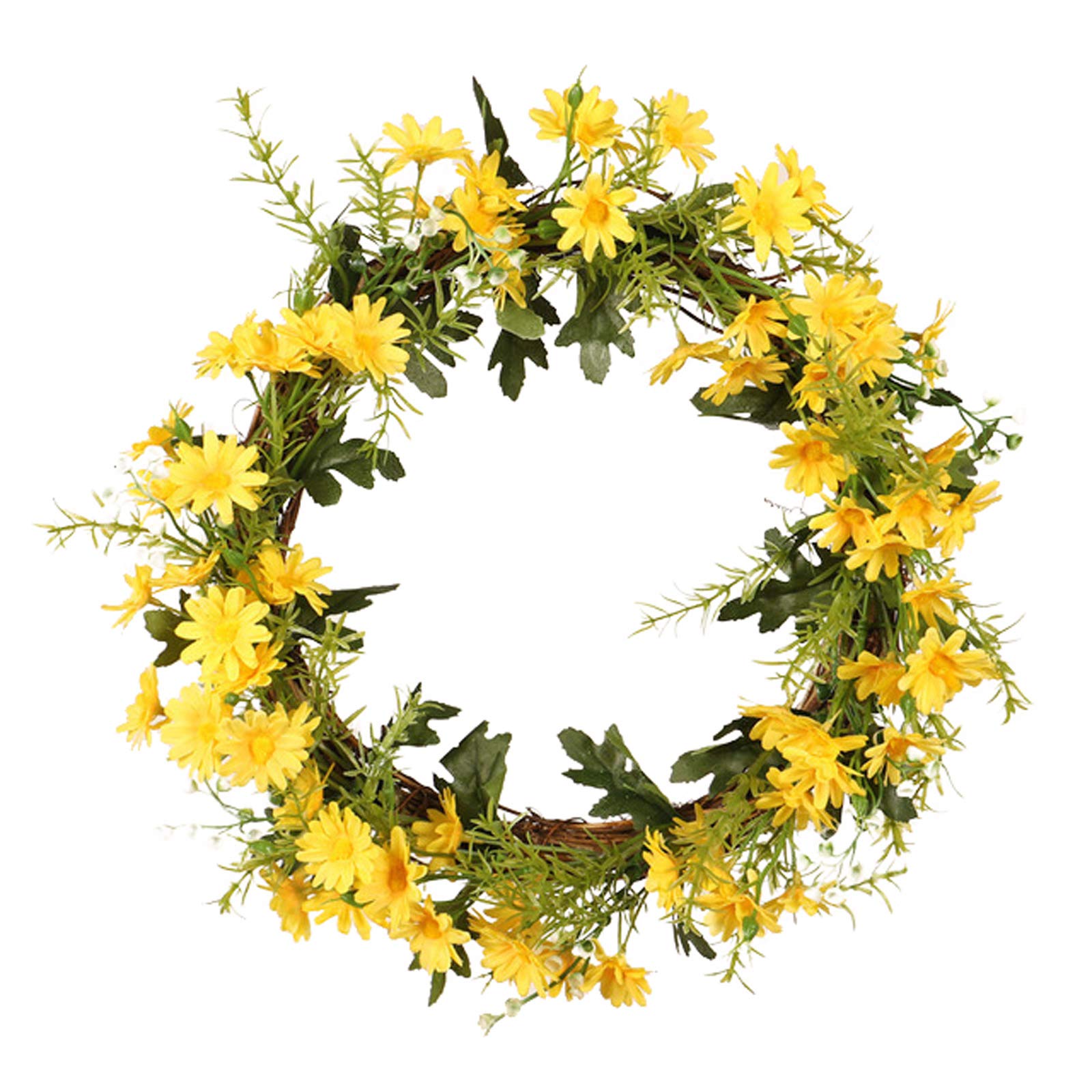 BFYDOAA Daisy Wreaths,Artificial Daisy Door Wreath,Artificial Spring And Summer Wreath for Front Door Window Wall Hanging