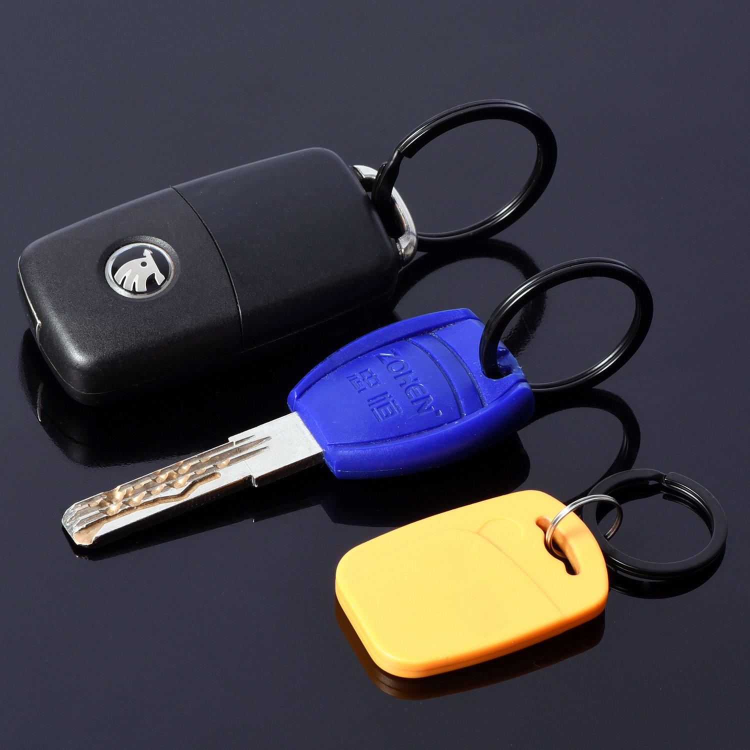 Flat Key Rings Metal Keychain Rings Split Keyrings Flat O Ring for Home Car Keys Attachment, 3