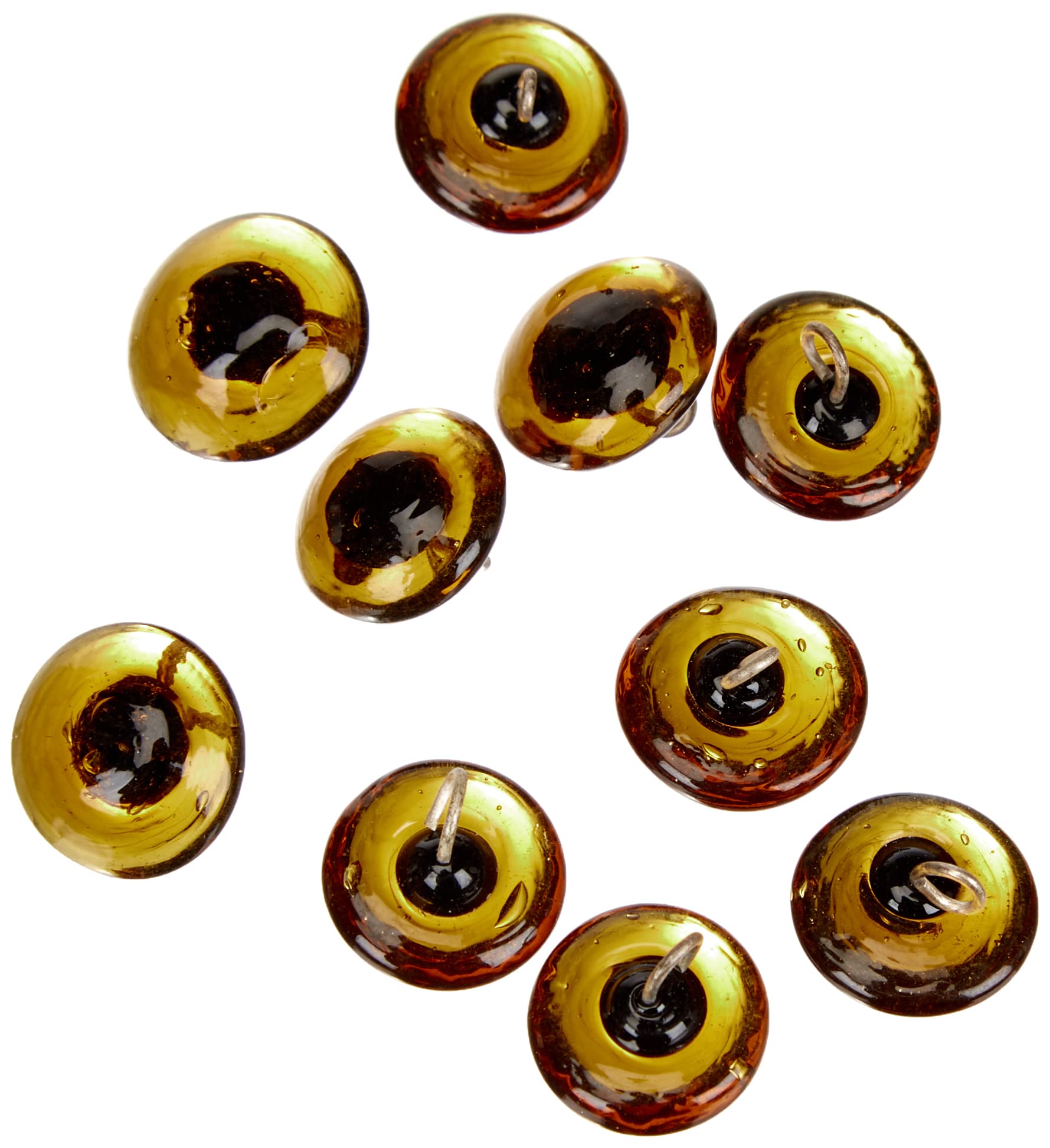 Rayher 12mm Brown Glass Eyes with Wire Loop for Toys, Sew-On Eyes for Stuffed Animals and Amigurumi, Brown Doll Eyes, Glass Eyes for Crafting, 5 Pairs, 8904305