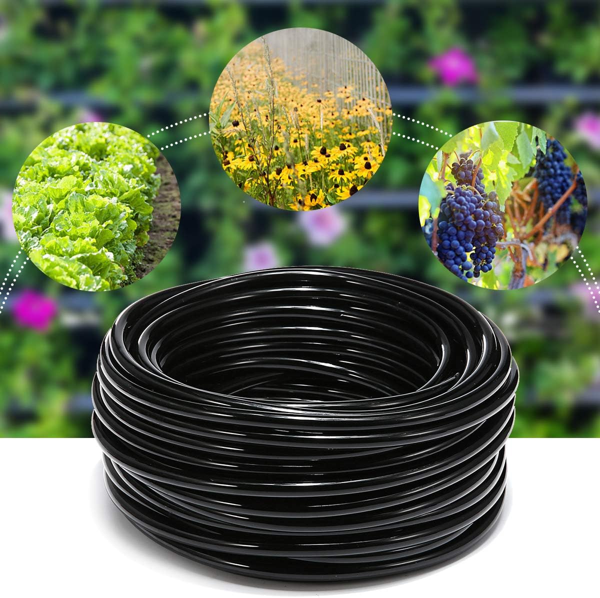 AGSIVO 20m PVC Watering Tubing Hose Pipe 4/7mm for Micro Dripper Garden Irrigation System