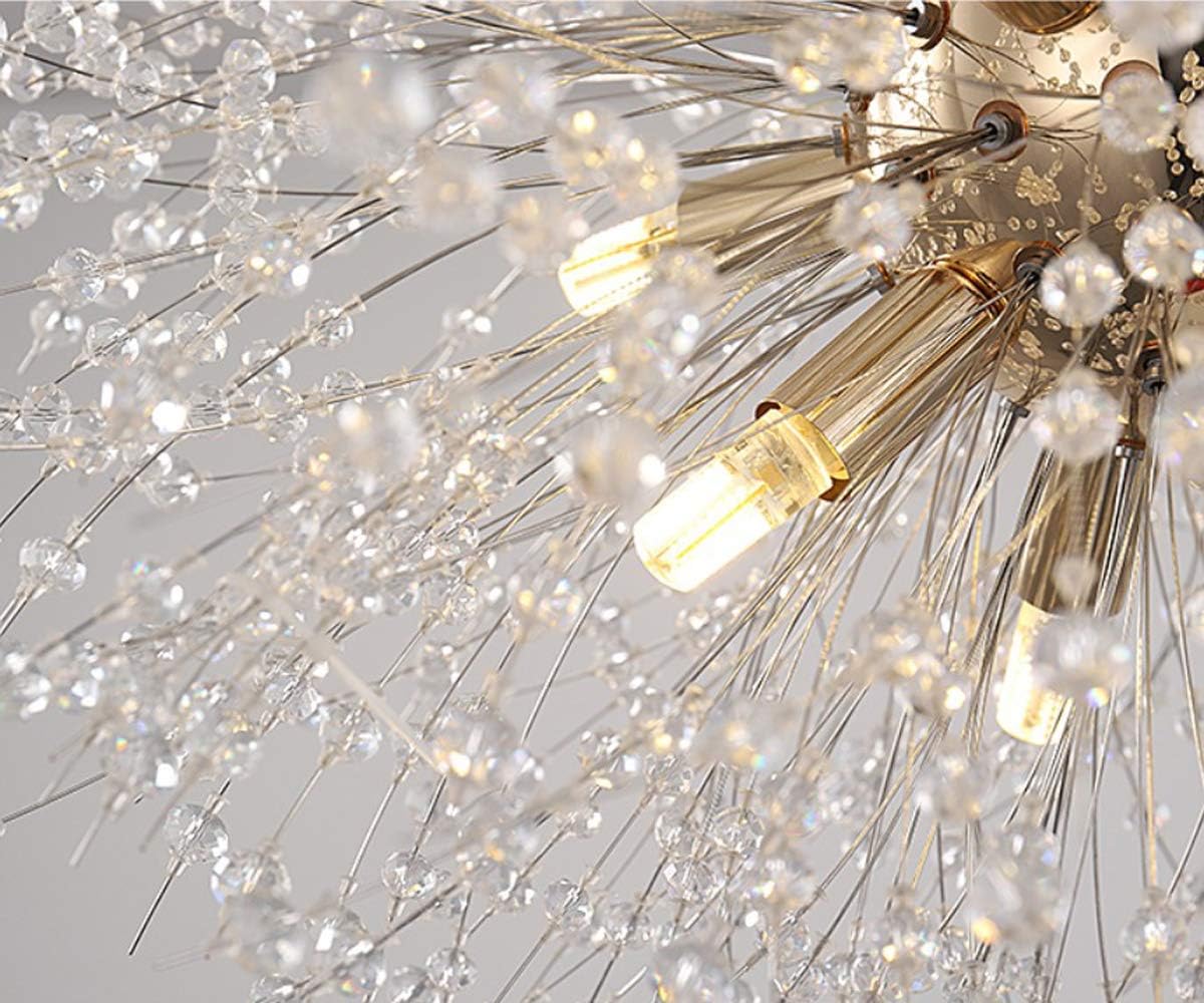 Dellemade Modern Sputnik Chandelier, DD00906N 12-Lights Fireworks Pendant Light, Silver Crystal Ceiling Light Fixture for Bedroom, Living Room, Dining Room - - 