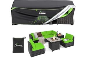 UIRWAY Patio Furniture Covers Waterproof, 84"L x 44"W x 28"H Outdoor Sectional Sofa Covers for Winter with Air Vent, 420D Heavy Duty Outdoor Coffee Table Chair Cover Rectangular with Reflective Strips