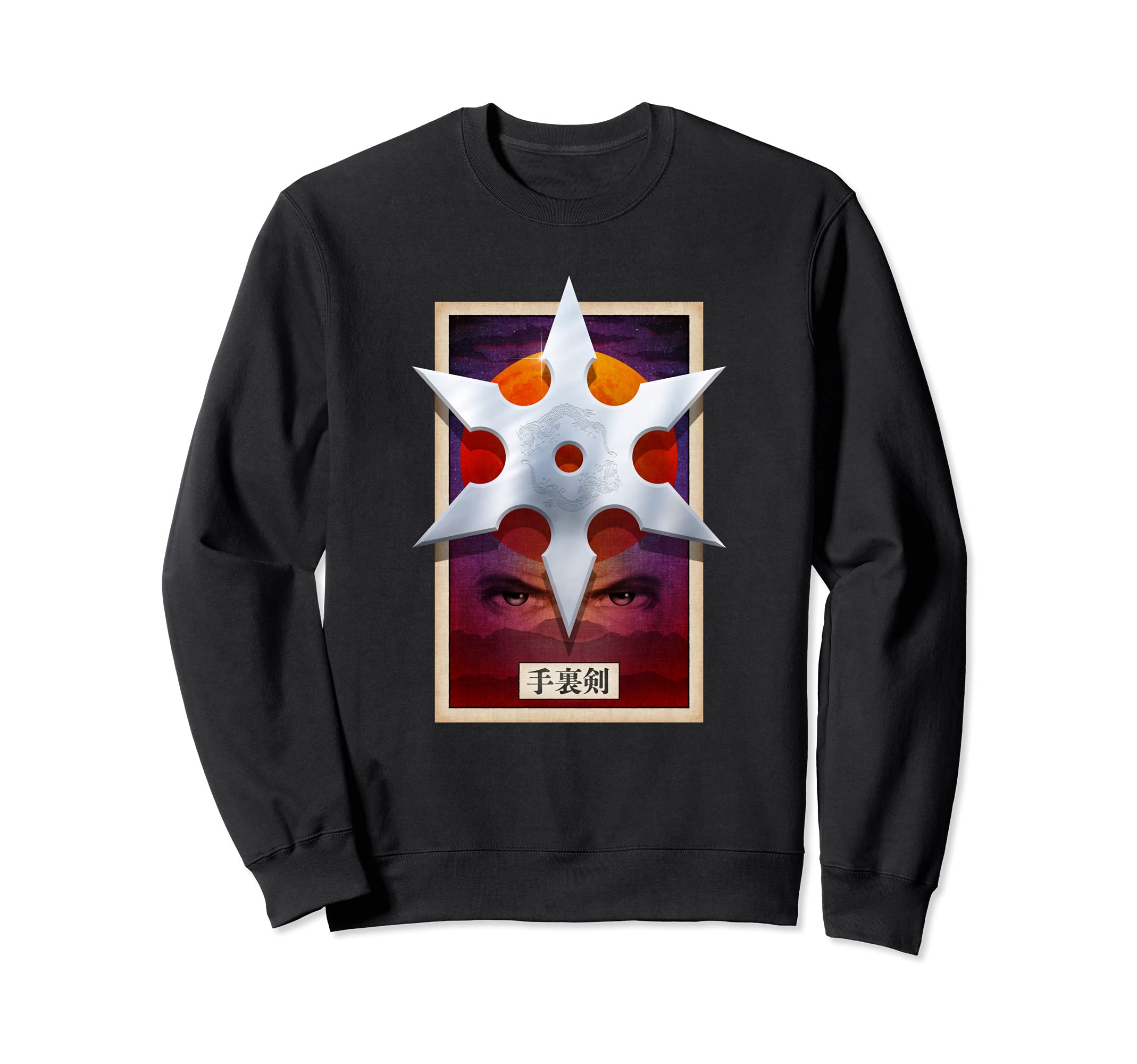 Ninja Blood Moon Shuriken Throwing Star Sweatshirt
