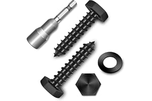 (20-Set) 1/4 x 1-1/4" Lag Screws, Stainless Steel Heavy Duty Hex Head Lag Bolts for Wood, Commercial/Industrial Grade 1/4 Bolts, Mounting Screws Bolts Kit, Black Oxided by Marysino