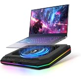 Brook Saviortop Gaming Laptop Cooling Pad &ndash; High-Speed 3500 RPM Laptop Cooler with Turbo Fan, RGB Cooling Stand for 10-19 Inch Laptops, Touch Control, USB-C Hub, Adjustable Height, Quiet Cooling Fan