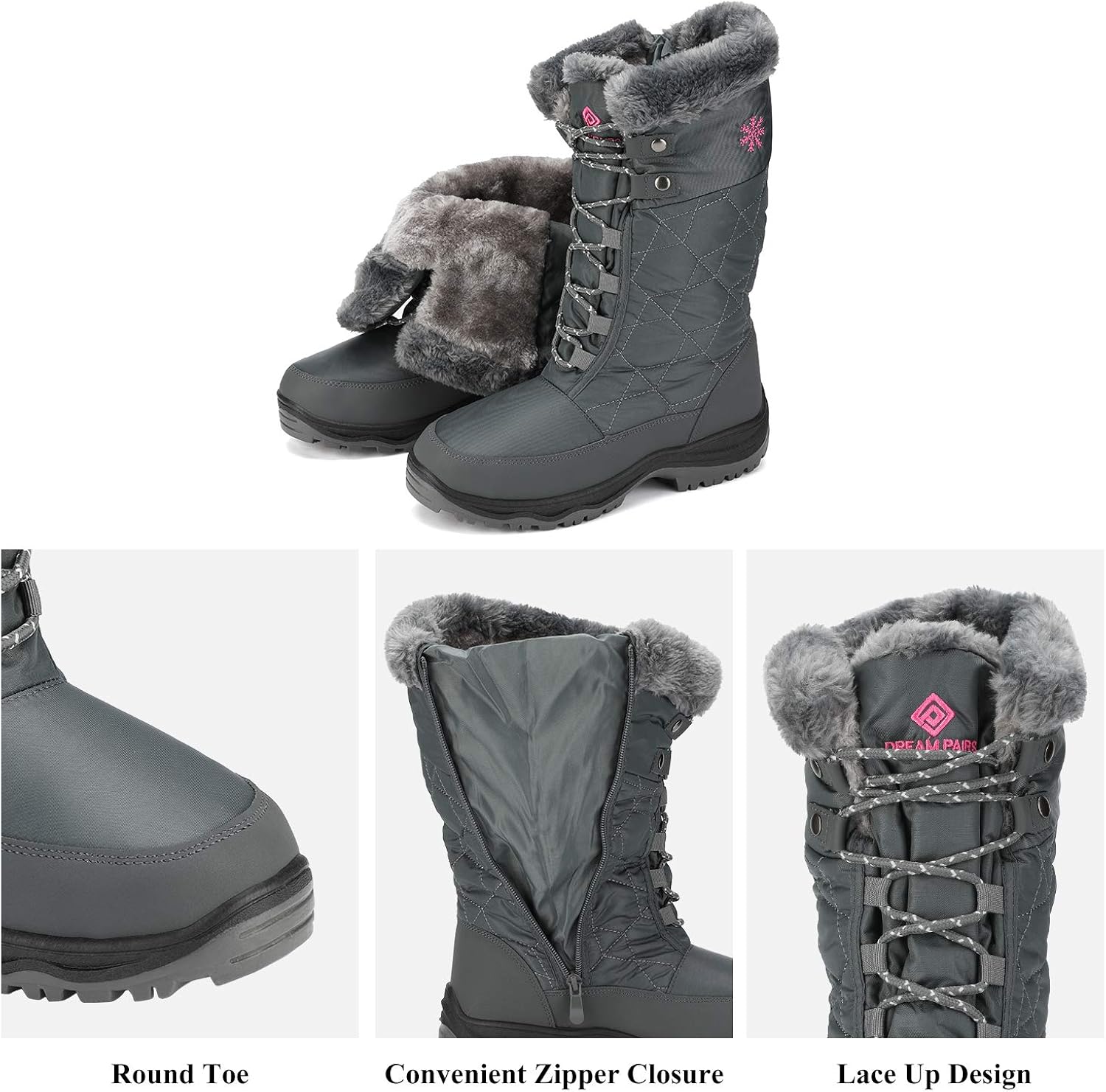  | DREAM PAIRS Women's Warm Faux Fur Lined Mid-Calf Winter Snow Boots | Snow Boots
