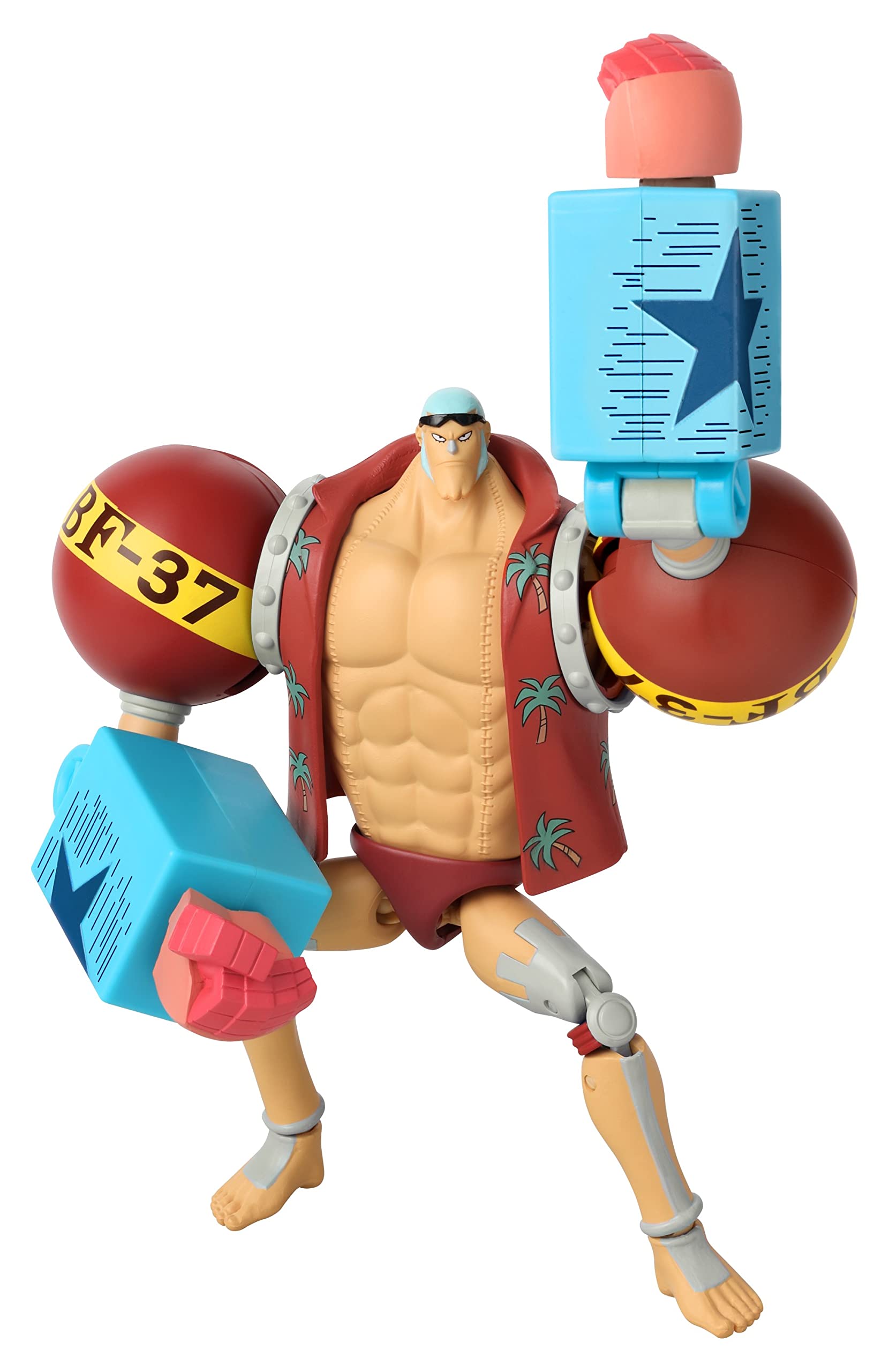 ANIME HEROES One Piece Figures Franky Action Figure | 17cm Articulated Franky Anime Figure With Accessory Display Stand | Bandai One Piece Action Figures Pirate Toys Range | Excellent Anime Gift