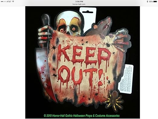 Amazon Com Creepy Clown Keep Out Sign Halloween Party Carnival