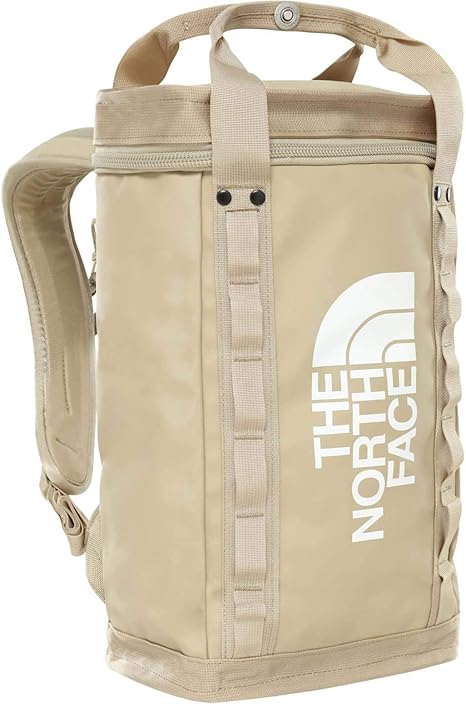 beige north face backpack