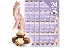 Innerest 24 Pairs Original Derma Beauty Hand Mask Bulk Moisturizing Hand Gloves for Dry Hands Nail Care Essential (Shea Butter)