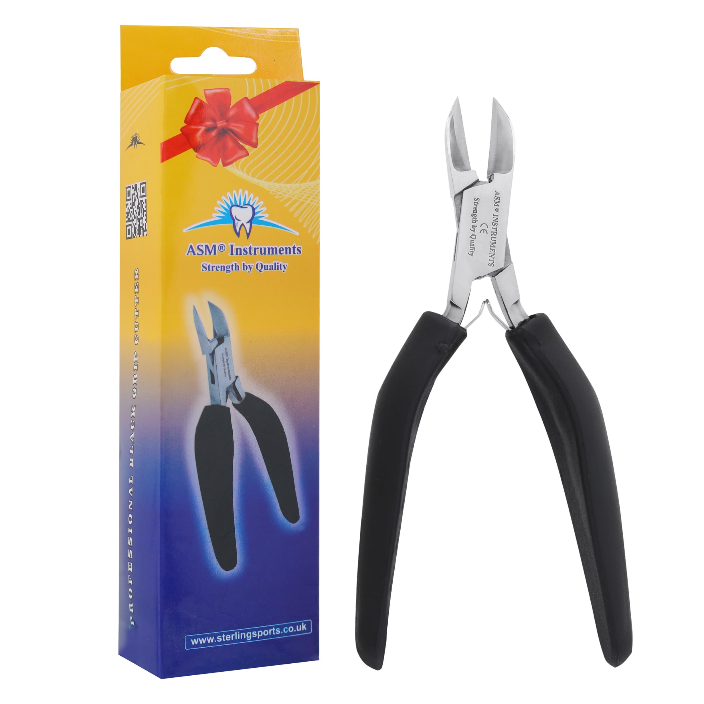 ASM Toe Nail Clippers for Thick Nails with Grip Handle - Heavy Duty Stainless Steel Toenail Clippers for Fingernail Ingrown Toenail Treatment 6” - Ideal Christmas Gifts for Women & Men (Black)