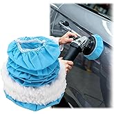 12Pcs Car Buffing Pads, Microfiber Polishing Pad, Car Polishing Bonnet Buffing Pad, Microfiber Lambswool Polishing Pad Set for 5"-6" Buffers Orbital Buffer Pads Wax Cover Kit Ideal for Vehicle Waxing