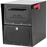 Architectural Mailboxes Oasis Classic Locking Post Mount Mailbox, Black, XL | Galvanized steel build with a secure steel cam lock, magnetic door closure, and hopper delivery door. USPS approved.