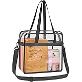 Stadium Approved Clear Tote Bag 12×6×12 – Transparent Bag with Zipper, Crossbody Shoulder Strap & Adjustable Strap Design(Charcoal Grey)