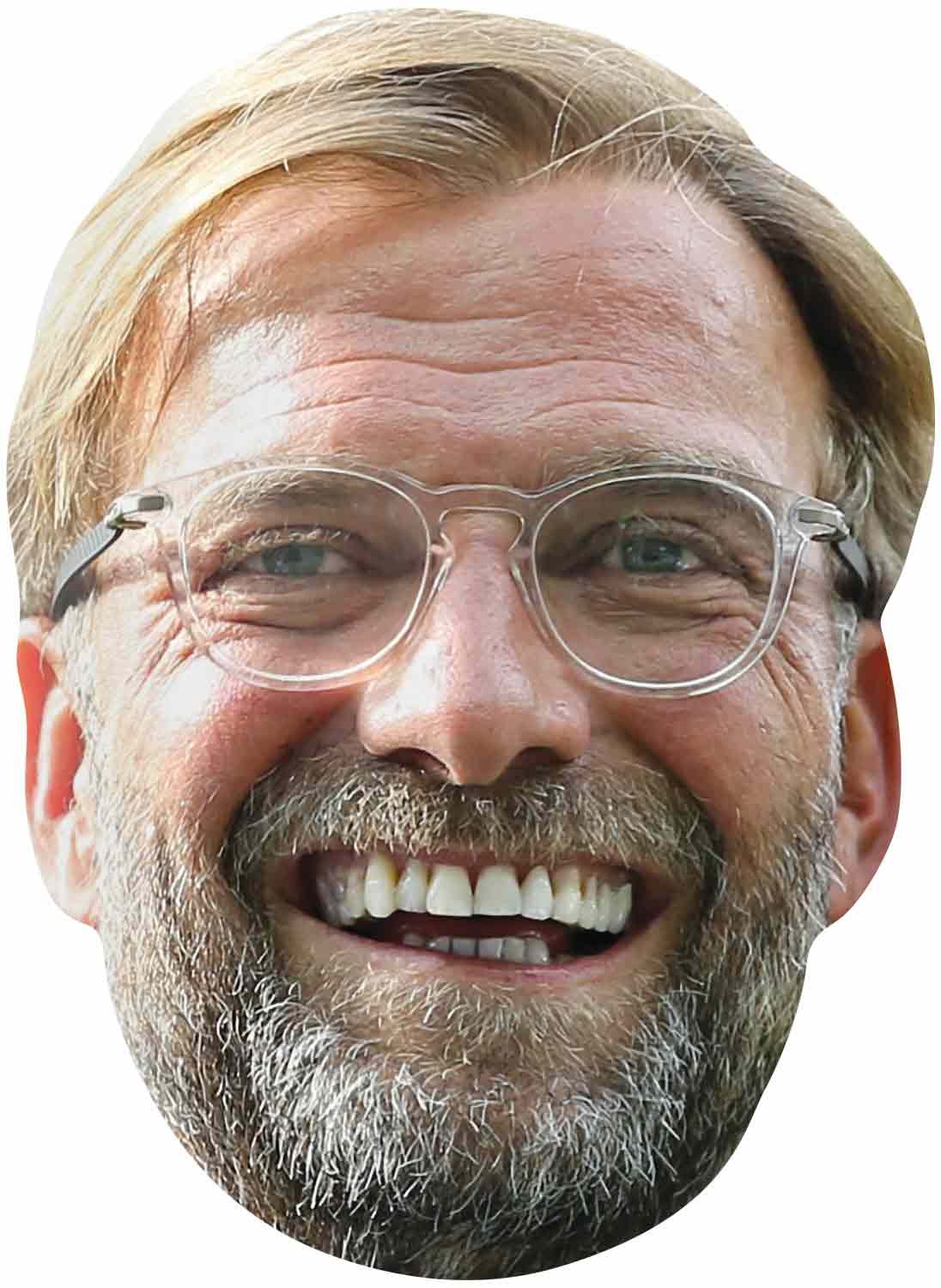 Star Cutouts Ltd Star Cutouts SMP392 6 x Jurgen Klopp Liverpool Manager Mask Includes Tabs and Elastics, Solid, Multicolour, Regular