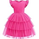 Arshiner Toddler Tutu Dress Girls Fluffy Tiered Summer Dresses Cute Party Tulle Sundress for Kids 2-7Y