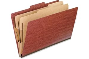 Pendaflex 2257R Pendaflex Pressboard Classification Folders, Legal, 6-Section, Red, 10/Box