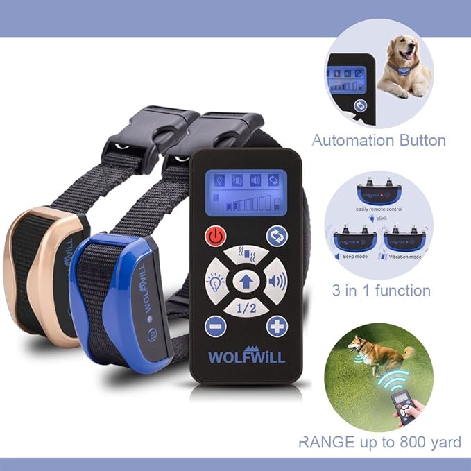 WOLFWILL Anti Bell Hunde Erziehungsband,Traininsband mit 2 Halsbände