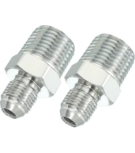 PATIKIL Pipe Adapter Connector 1-5/16" Male 37 ° Flare JIC X 1- 1/4" Male R Pipe Fitting Oil Feed Restrictor Fitting Hydraulic Connector For Oil Steam Water Pipelines System