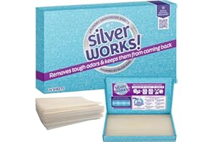 SilverWorks! Deodorizer Laundry Odor Eliminator For Clothes - Natural Silver Ion Infused Washer Sheets - Laundry Deodorizer Odor Eliminator - Lasting Laundry Odor Remover Dryer Deodorizer –24 Loads