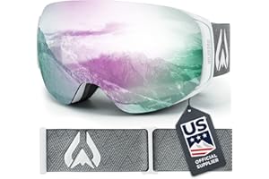WILDHORN OUTFITTERS Wildhorn Roca Ski Goggles Men Women Anti-Fog/Scratch 100% UV-Magnetic Lens-Snowboard Snow Goggles Men Women Adult