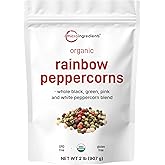 Micro Ingredients Organic Whole Rainbow Peppercorns, 2lbs | Premium Whole Peppercorns for Grinder Refill | Great for Seasonings, Meats &amp; Vegetables | Additive Free, Non-GMO, Bulk Supply