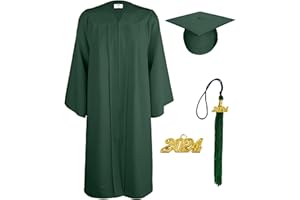 TngHui Unisex Matte Graduation Gown Cap 2024 Year Charm for High School Rich in Color