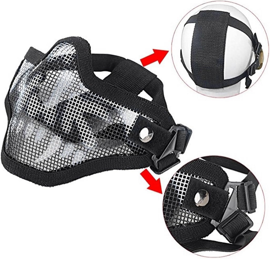 Outgeek Airsoft Half Face Mask Steel Mesh and Goggles Set for Halloween and Xmas(Skull Set) : Sports & Outdoors