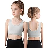 iMucci Sports Bra for Girls U-Shaped Training Bra with Removable Pads Scoop Neck for Teens Kids Yoga Sports Dance Bra