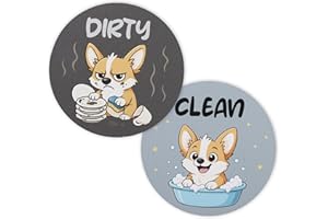 Dishwasher Magnet Clean Dirty Sign, Funny Reversible Double-Sided Clean Dirty Dish Washer Indicator Magnetic Washer Flip Labe