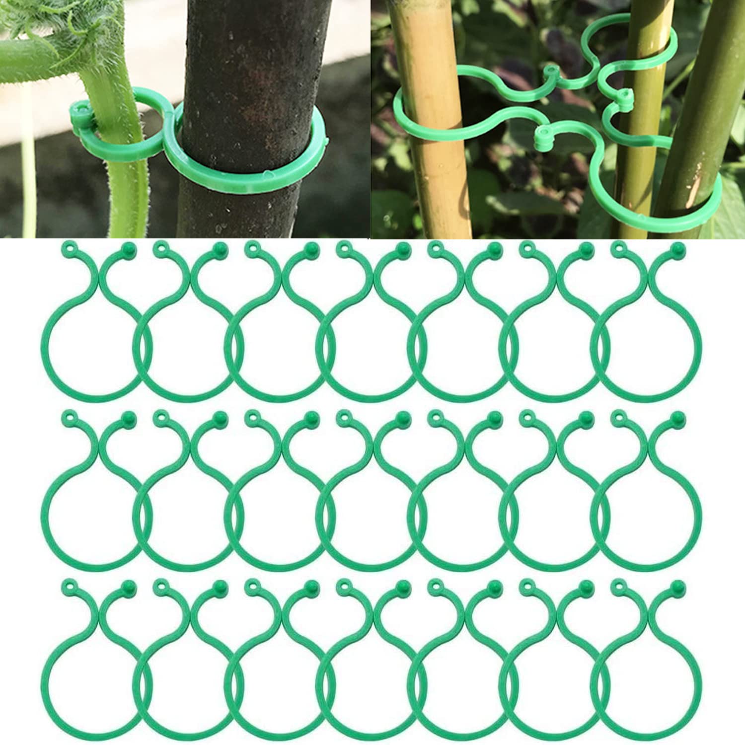 GWAWG150 PCS Garden Plant Clips Plant Support Clips Twisted Plant Rings for Supporting Stem Vines or Fixed Plants Growing Upright