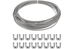 PATIKIL 33Ft 304 Stainless Steel Spiral Boning, Flat Metal Corset Boning with 80 pcs 6mm boning tips for Corset Lacing Costum