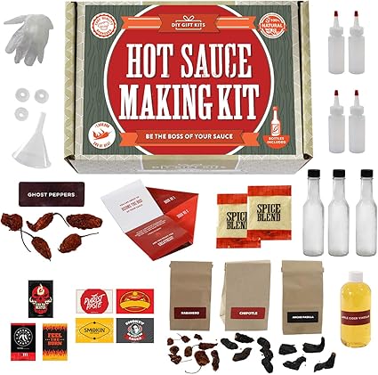 Deluxe Hot Sauce Kit Ghost Peppers 5x Featuring Heirloom Peppers From 5th Generation Farmers A Full Set Of Recipes Storing Bottles More Deluxe Kitchen Dining Amazon Com