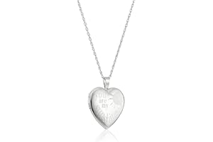 Amazon Essentials Sterling Silver Heart "You Are My Sunshine" Locket Necklace, 18", (previously Amazon Collection)