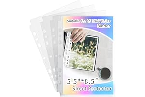 AZATUS 20 Pack Heavy Duty Sheet Protectors 5.5x8.5 Inch, A5 Binder 6 Ring Clear Photo Sleeves (40 Pockets) for K-Pop Photocard, Trading Cards & Documents