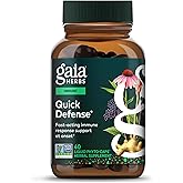 Gaia Herbs Quick Defense - Fast-Acting Immune Support Supplement* - Echinacea, Black Elderberry, Ginger & Andrographis - 40 Vegan Liquid Phyto-Caps (20 Servings)