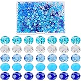 PH PandaHall 500pcs Blue Crystal Beads, 6mm Blue Sea Faceted Glass Bead 5 Colors Rondelle Loose Beads Spacers for SummerHawaii Boho Bracelets Necklaces Bag Flower DIY Crafts Jewelry Making
