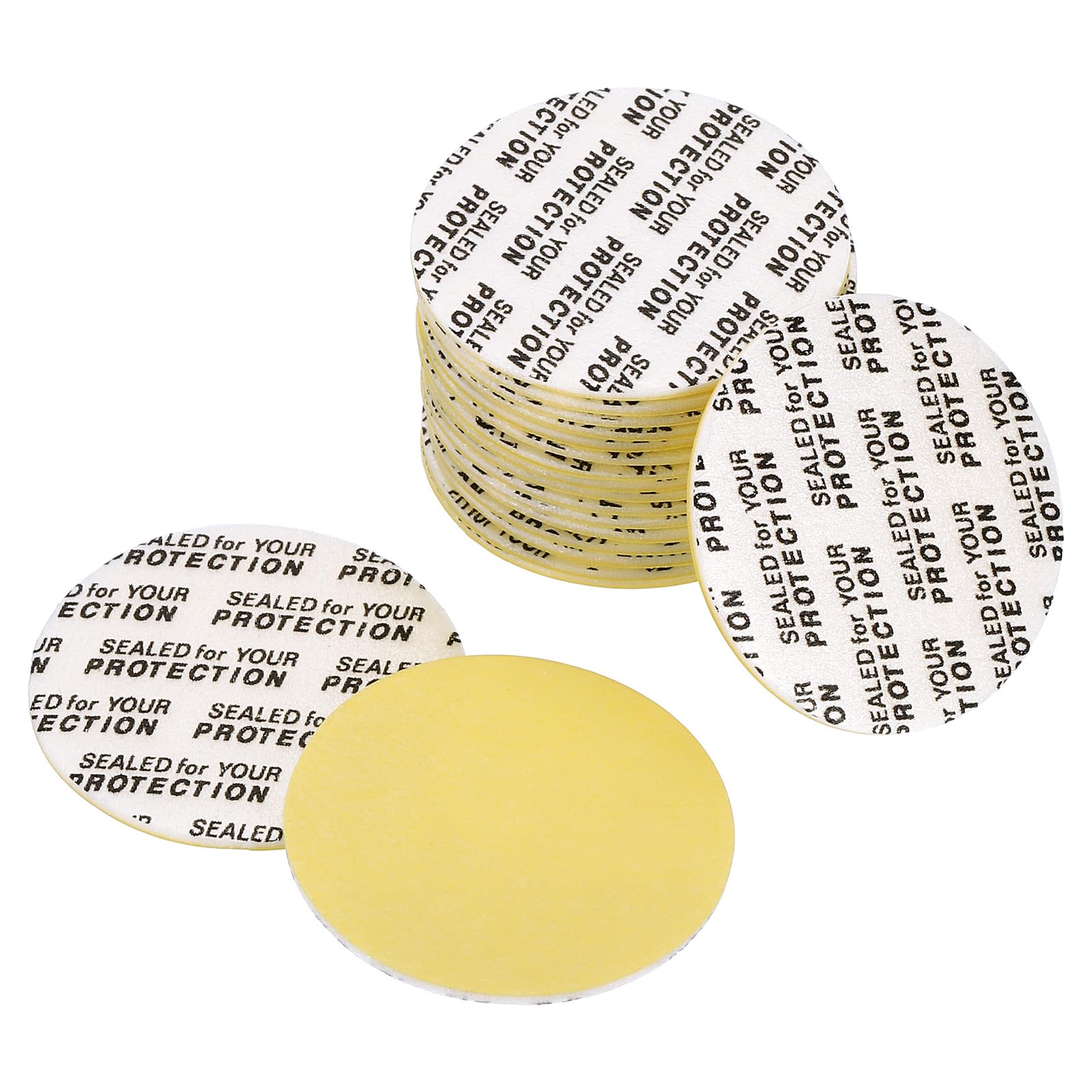 PATIKIL 32mm/1.25inch Foam Lid Liner, 100 Pack PS Foam Resistant Tamper Pressure Sensitive Seal with Dustproof Paper Back for Bottle Cap Liners Seals