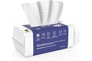 Ourmed Life Face Towels, 100 Count Disposable Biodegradable Facial Wash Cloth for Sensitive Skin, Lint- free Facial Tissue for Cleansing, Skincare and Makeup Remover, Dry Wipes