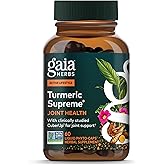 Gaia Herbs Turmeric Supreme Joint Health - Joint Support Supplement with Quercetin, Black Pepper, Boswellia, Ginger Root, Curcuminoids & More* - 60 Liquid Phyto-Caps (30 Servings)