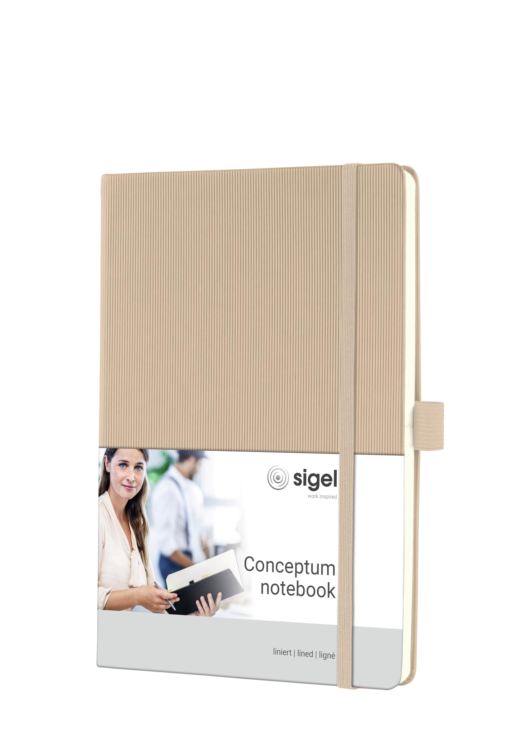 SIGEL CO651 Premium Notebook lined, A5, hardcover, Beige - Conceptum
