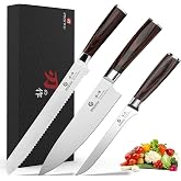 imarku 3 Piece Knife Set, Japanese High Carbon Stainless Steel Chef Knife | Professional Kitchen Knife Set With Ergonomic Pakkawood Handle, 15&deg; Razor Sharp Edge for Kitchen &amp; Home Cooking