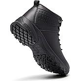 YINGCSM Non Slip Work Boots for Men Slip Resistant Shoes for Chefs Kitchen Staff Restaurant Food Service Shoes Casual Leather Ankle Boots