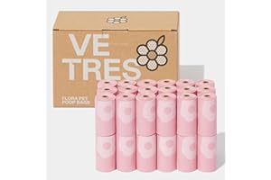 VETRESKA Lavender Scented Dog Poop Bags, Leak Proof, Extra Thick and Large Dog Waste Bags for Dog Walking and Cat Litter, 36 Refill Rolls, 540 Bags, Pink