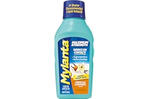 Mylanta Antacid and Gas Relief, Maximum Strength Formula, Vanilla Caramel Flavor, 12 Fluid Ounce