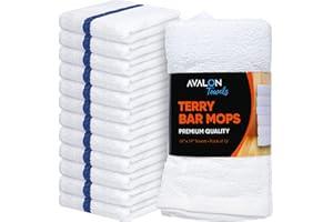 Avalon Towels Bar Towels – (Pack of 12) Size 16x19 Inches, Cotton Cleaning Rags, Absorbent Bar Mop Towels, Cleaning Towels, M