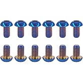 Set of 12 Titanium Bolts, M5x10mm MTB Bike Bicycle Disc Brake Cycle Rotor Screws (Blue)